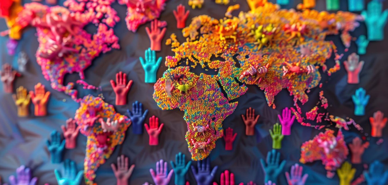 World Unity: A Map of Hands Wallpaper