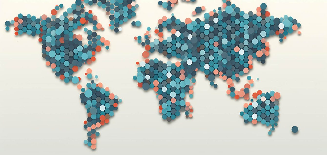 Global map picture show continent on the earth without country detail. AIG35.