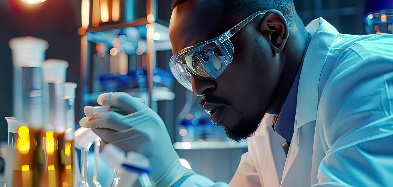 scientist-is-working-lab-with-bottle-liquid